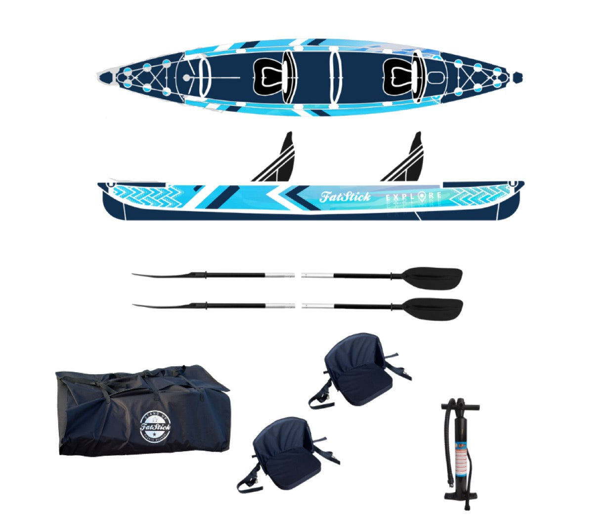 Inflatable 1 & 2 Person Drop Stitch Kayak Package | Canoe | iKayak