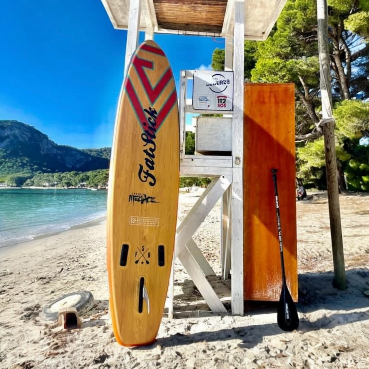 Wooden Menace 11'2 Inflatable Paddle Board | Optional Seat