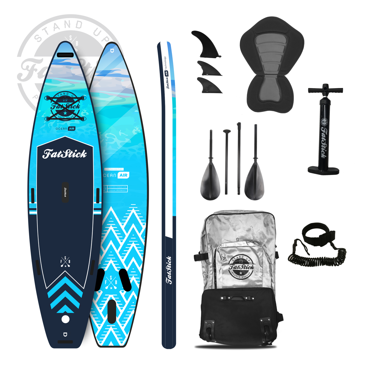 FatStick 12'6 Inflatable Touring Paddle Board Package iSUP-SUPs-fatstickboards